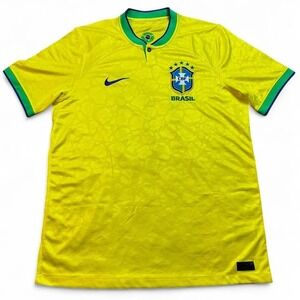 NIKE‎ Brazil 22/23 Home Vapor Match Soccer Jersey DN0680-742 Yellow Large